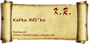 Kafka Réka névjegykártya